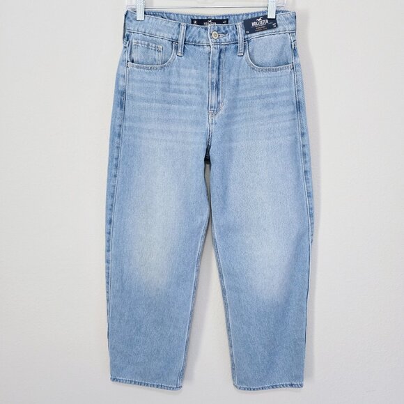 NWT Hollister High Rise Barrel Jeans Size 27 Light Wash Y2K - Picture 1 of 7